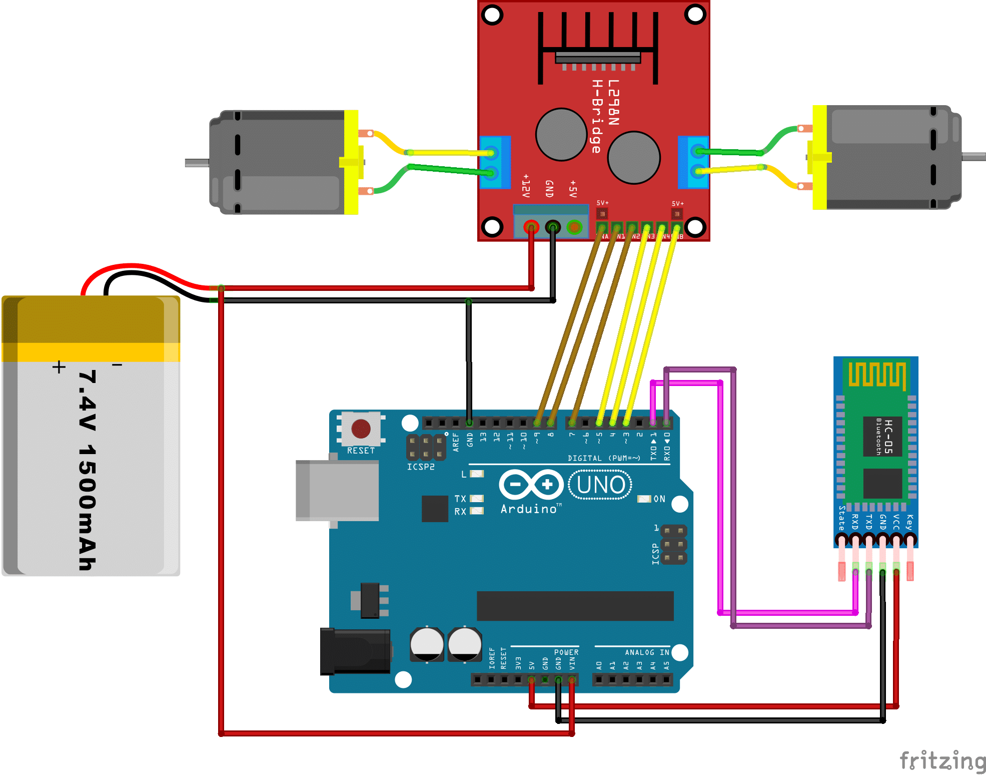 How to Control 2WD Robot Wirelessly Through Processing over Bluetooth ...