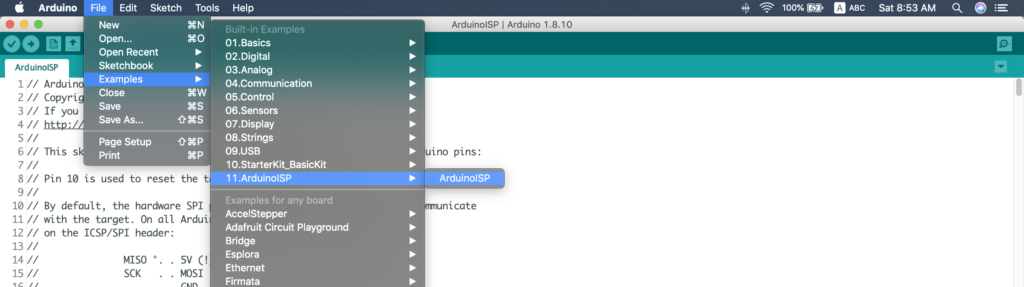 ArduinoISP Code